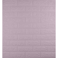 3Д панелі самоклейка, м'які стінові самоклеючі 3D панелі під світло-фіолетову цеглу 700x770x5мм (015-5)
