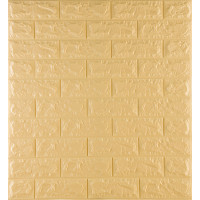 3Д панелі самоклейка, м'які стінові самоклеючі 3D панелі під бежеву цеглу 700x770x7мм (009-7)