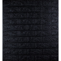 3Д панелі самоклейка, м'які стінові самоклеючі 3D панелі під чорну цеглу 700x770x5мм (019-5)