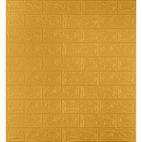 3Д панелі самоклейка, м'які стінові самоклеючі 3D панелі під золоту цеглу 700x770x3мм (011-3)
