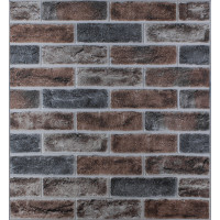 3Д панелі самоклейка, м'які стінові самоклеючі 3D панелі під цеглу коричневий клінкер 700x700x5мм (414)