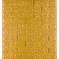 3Д панелі самоклейка, м'які стінові самоклеючі 3D панелі під золоту цеглу 700x770x7мм (011-7)
