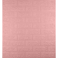 3Д панелі самоклейка, м'які стінові самоклеючі 3D панелі під рожеву цеглу 700x770x5мм (004-5)