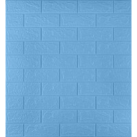 3Д панелі самоклейка, м'які стінові самоклеючі 3D панелі під блакитну цеглу 700x770x3мм (005-3)