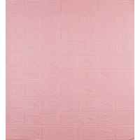 3Д панелі самоклейка, м'які стінові самоклеючі 3D панелі під рожеву цеглу 700x770x3мм (004-3)
