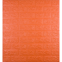 3Д панелі самоклейка, м'які стінові самоклеючі 3D панелі під помаранчеву цеглу 700x770x5мм (007-5)