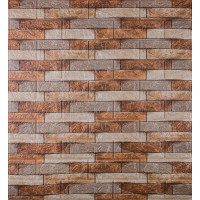 3Д панелі самоклейка, м'які стінові самоклеючі 3D панелі під цеглу коричневий піщаник 700x770x5мм (340)