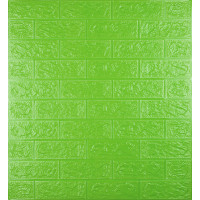 3Д панелі самоклейка, м'які стінові самоклеючі 3D панелі під зелену цеглу 700x770x5мм (013-5)