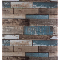 3Д панелі самоклейка, м'які стінові самоклеючі 3D панелі під синє дерево 700x700x5мм (088)