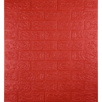 3Д панелі самоклейка, м'які стінові самоклеючі 3D панелі під червону цеглу 700x770x5мм (008-5)