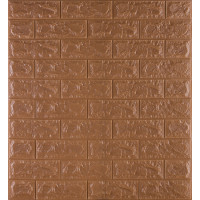 3Д панелі самоклейка, м'які стінові самоклеючі 3D панелі під коричневу цеглу 700x770x7мм (020-7)