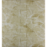 3Д панелі самоклейка, м'які стінові самоклеючі 3D панелі під цеглу оливкова мармур 700x770x5мм (070)