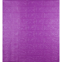  3Д панелі самоклейка, м'які стінові самоклеючі 3D панелі під пурпурну цеглу 700x770x3мм (014-3)