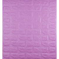 3Д панелі самоклейка, м'які стінові самоклеючі 3D панелі під пурпурну цеглу 700x770x7мм (014-7)
