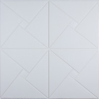 3Д панелі самоклейка, м'які стельові та стінові самоклеючі 3D панелі Білі орігамі 700x700x6,5 мм (173)