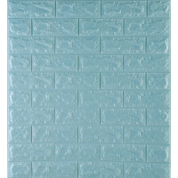 3Д панелі самоклейка, м'які стінові самоклеючі 3D панелі під бірюзову цеглу 700x770x7мм (002-7)