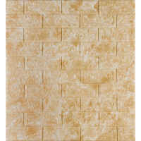 3Д панелі самоклейка, м'які стінові самоклеючі 3D панелі під цеглу Бежевий мармур 700x770x3мм (062-3)