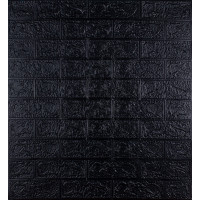 3Д панелі самоклейка, м'які стінові самоклеючі 3D панелі під чорну цеглу 700x770x3мм (019-3)
