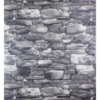 3Д панелі самоклейка, м'які стінові самоклеючі 3D панелі під камінь сірі валуни 700x770x5мм (040)
