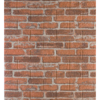 3Д панелі самоклейка, м'які стінові самоклеючі 3D панелі під руду Катеринославська цегла 700x770x5мм (044)