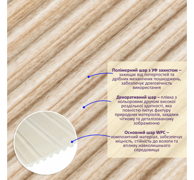 Декоративные рейки на стену, реечные панели 290х10х1см (SW-00003025)