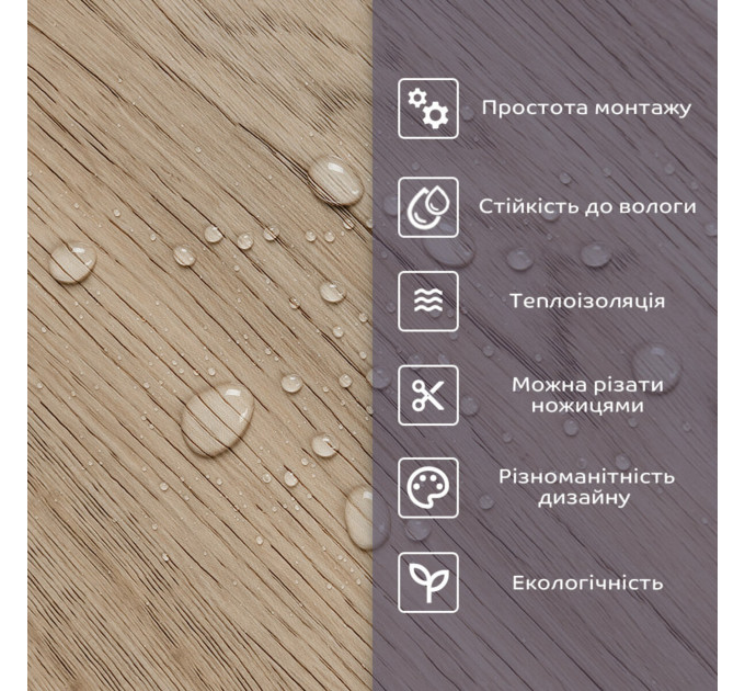 Самоклеюча PET плитка для стін в рулоне 3м під дерево (SW-00002433)