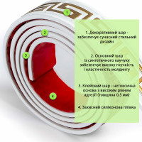 Самоклеючий гнучкий молдинг для декору 3000х50х6мм, Білий із золотом (SW-00002688)