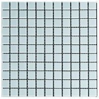 Самоклеюча скляна мозаїка 298х298х4,5мм, мозаїчна плитка на стіну, Біла (SW-00002364)