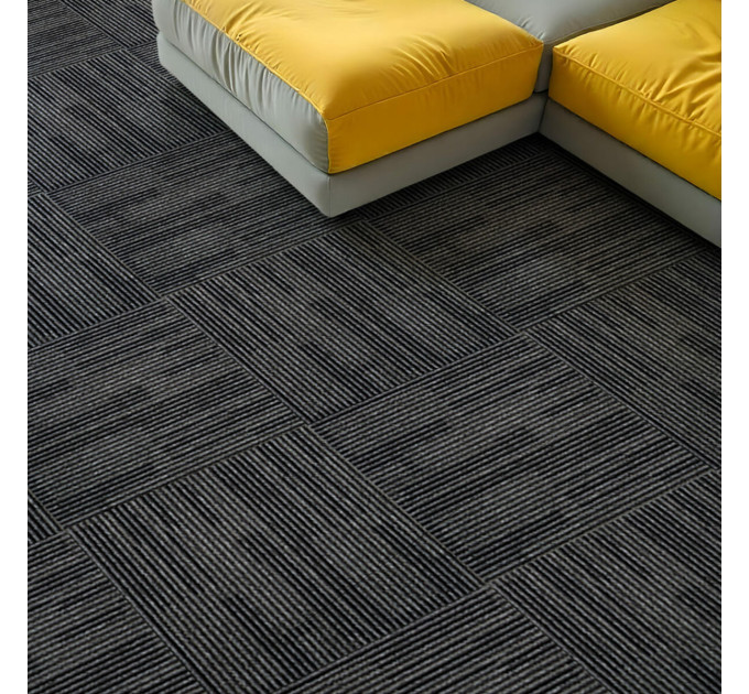 Плитка под ковролин без клеевого слоя 500х500х4мм Чёрно-серый SW-00002713