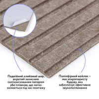 Самоклеючі звуко- та теплоізоляціних войлочних панелей 30х30см для стін та стелі, Коричневий (SW-00002706)