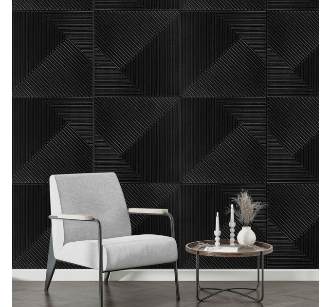 Самоклеючі 3Д панелі, 3D панелі самоклейка для стін 50x50см, Бамбук чорний (SW-00002881)
