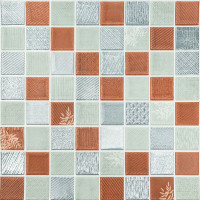 Самоклеючі 3Д панелі для стін 70х70см, 3D панелі самоклейка, Мозаїка коричнева (SW-00002012)