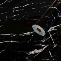 Самоклеюча PET плитка для стін в рулоні 3м під чорний мармур