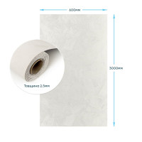 Самоклеюча гнучка штукатурка, декоративна плитка для стін в рулоні 600х3000х2,5мм, Біла (SW-00002990)