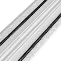 Гнучкий самоклеючий плінтус / багет самоклейка 2300х140х4мм, Білий з чорною смужкою