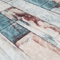 Самоклеющиеся 3D панели под бежево-голубой Екатеринославский кирпич, 3Д панели самоклейка для стен 70х77х0,3см