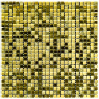 Самоклеюча скляна мозаїка 298х298х4,5мм, мозаїчна плитка на стіну, Дзеркальна золота (SW-00002372)