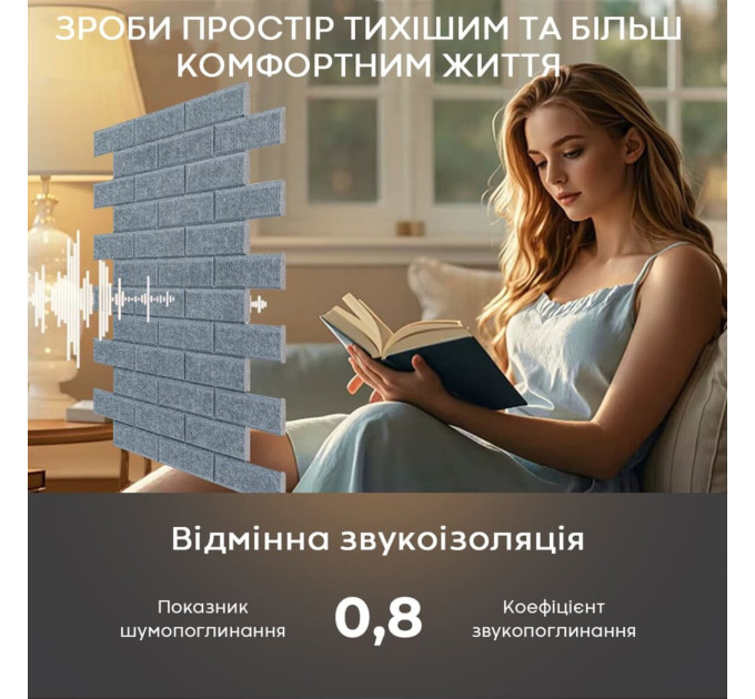 Самоклеючі звуко- та теплоізоляціних войлочних панелей 30х30см для стін та стелі, Темно-сірий (SW-00002704)