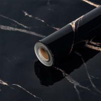 Самоклеюча плівка для меблів, ламінована глянсова 60смх10м, Чорний мармур (SW-00002617)