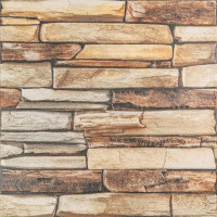 Самоклеючі 3Д панелі під камінь, 3D панелі самоклейка для стін 70х70см, Коричневий сланець (SW-00002002)