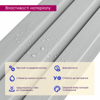 Декоративні рейки на стіну, рейкові панелі 290х20х1,1см, Світлий Сірий (SW-00003012)
