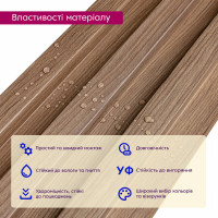 Декоративні рейки на стіну, рейкові панелі 290х20х2,7см (SW-00003001)