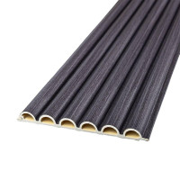 Декоративні круглі рейки на стіну, рейкові стінові панелі 300х15,2х1,5см, Сірий бамбук (SW-00001873)