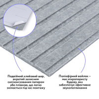 Самоклеючі звуко- та теплоізоляціних войлочних панелей 30х30см для стін та стелі, Сірий граніт (SW-00002708)