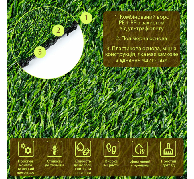 Модульная плитка 300х300х25 мм Трава SW-00003287