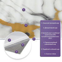 Самоклеящаяся стеновая PET плитка в рулоне 600х3000х2мм (D) SW-00003297