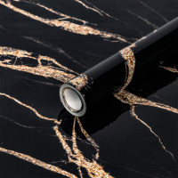 Самоклеюча плівка для меблів, ламінована, глянсова 60смх3м, Чорний мармур (SW-00002626)
