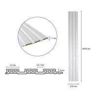 Декоративні рейки на стіну, рейкові панелі 290х20х1,1см, Біле дерево (SW-00003011)