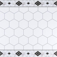 Самоклеюча вінілова плитка для стін 60х60см, Білі соти з декором, матова, ціна за 1шт (СВП-211 мат)