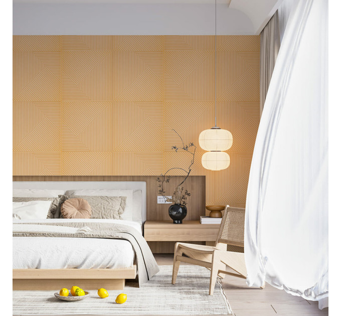 Самоклеющиеся 3D панели 50x50см под бамбук, 3Д панели самоклейка для стен 50x50см, Желто-песочный (SW-00002879)